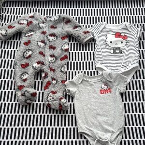 Hello Kitty Baby Outfit Set - Gray and Red